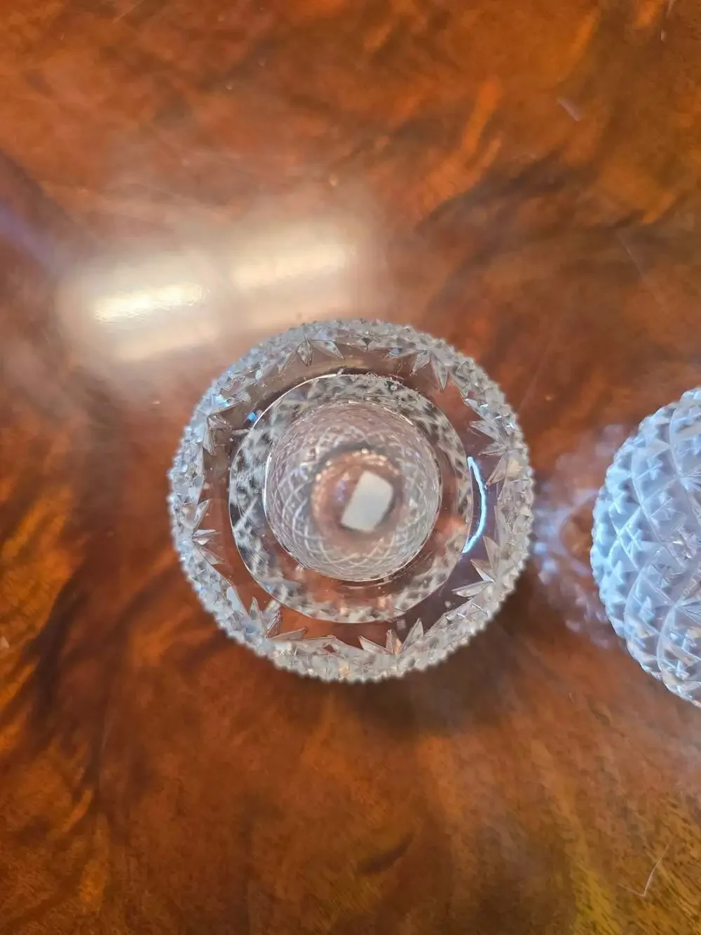 Pair of Vintage American Cut Crystal Candle Sticks